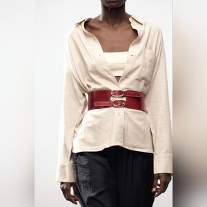 DOUBLE BUCKLE SASH BELT SIZE 34